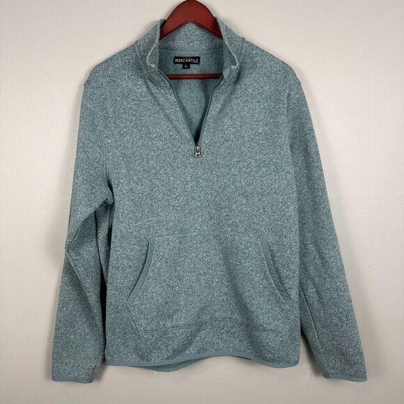 J.CREW Tops - J. Crew Mercantile Womens Pullover Sweater 1/4 Zip Large Blue Sweatshirt